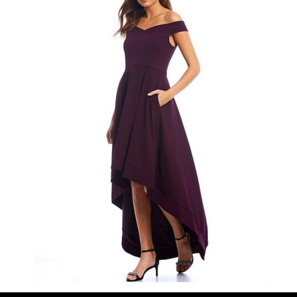 NWT Calvin Klein Off Shoulder High-Low Dress - Picture 3 of 9
